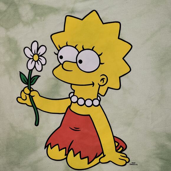 The Simpsons Lisa simpsons sweatshirt tie dye green size XL - Picture 2 of 5